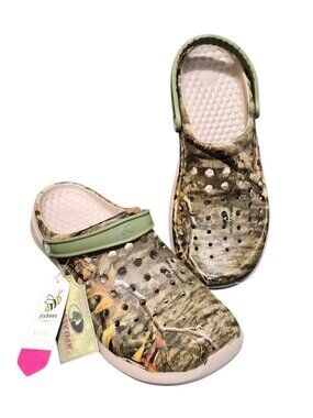 Joybees Mossy Oak Camo Clogs Unisex Slip On Women 12 /Men 10, Women 13 /Men 11